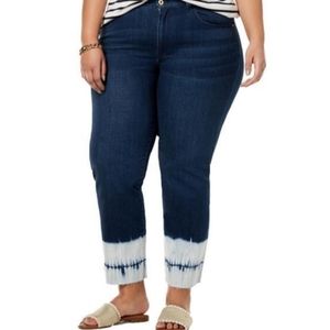 Tommy Hilfiger Straight Leg Jeans Tie Dye Cropped Size 12